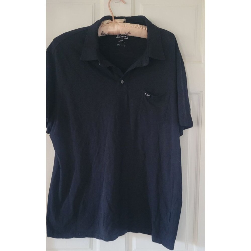 Michael Kors Mens Navy Polo Shirt XXL Cotton Blend Short Sleeve